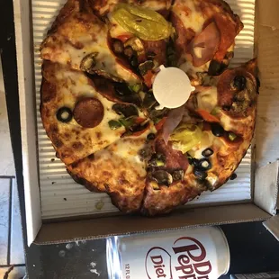 This is a medium pizza!!  It's really the size of a small pizza.  Taste great but wrong of them to say this is a medium!