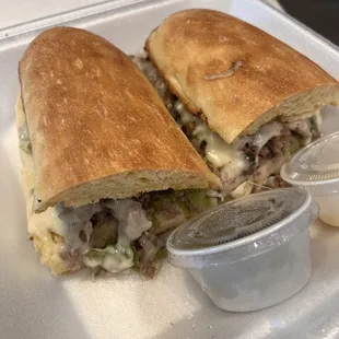 Philly Cheesesteak Sub made with fresh bread