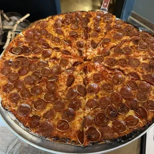 Double pepperoni pizza