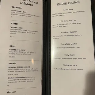 specials and seasonal cocktails(1/15/23)