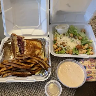 She Crab Soup - Cup ~ Caesar Salad ~ Reuben w/Fries