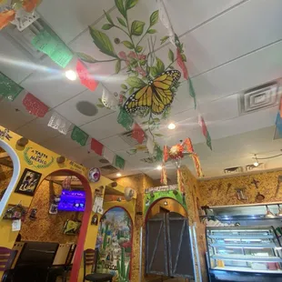 Ceiling painting over bathroom doorway