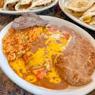 a plate of mexican food
