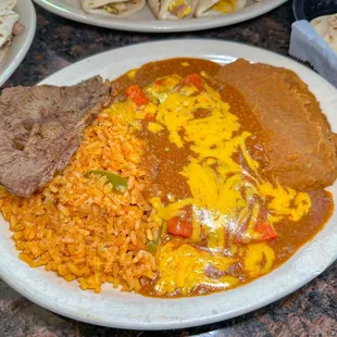a plate of mexican food