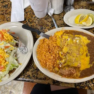 two plates of mexican food