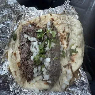 Barbacoa Taco cilantro &amp; onion
