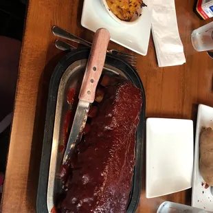 Half rack of ribs and Au gratin potatoes