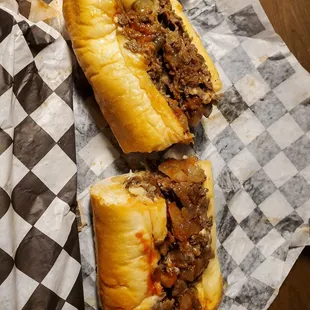 Cheesesteak with and american...salt pepper ket and mayo.