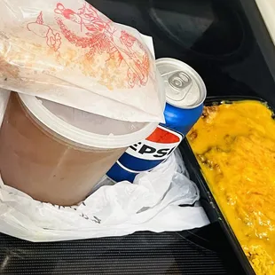 The Lunch Special just includes a Drink The egg roll and half &amp; half is separate