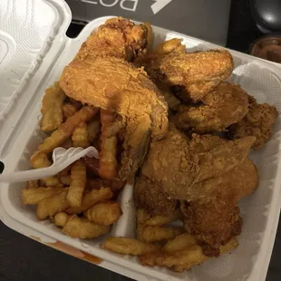 5 wings and fries