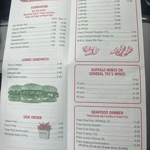 the menu