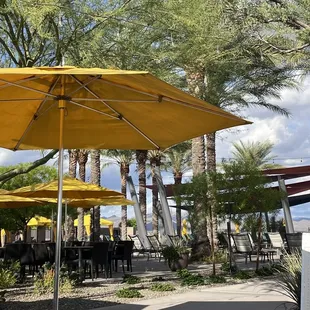 umbrellas and tables