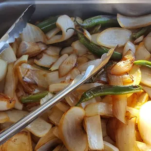 Grilled Serrano and onions