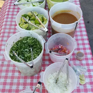 The garnish table