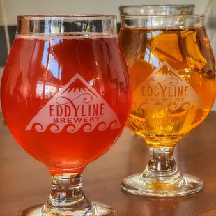 Sour cherry and Colorado peach ciders.