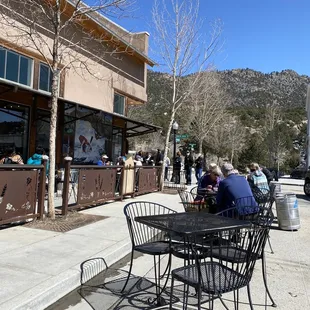Busy, line out the door on this bluebird day!