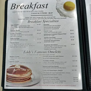 This is the second page of the menu.  Photo taken September 18, 2022.