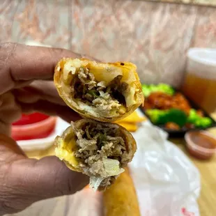 Steak N Cheese Spring Rolls