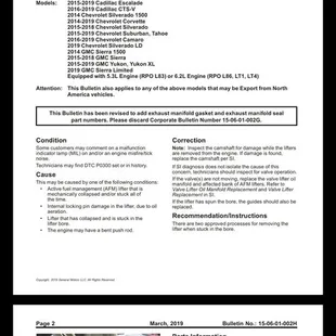 GM bulletin