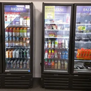 Look at all the drink options and foods in the waiting room!