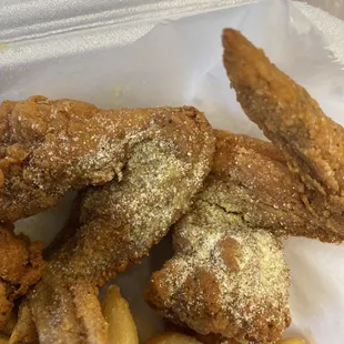 fried chicken and fries