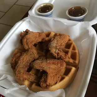 fried chicken and waffles