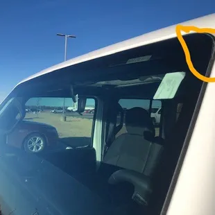 Bad windshield put in by Eddy&apos;s Body Shop.