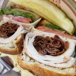 Turkey bacon club sandwich
