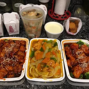 a variety of food items