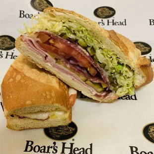 a sandwich cut in half
