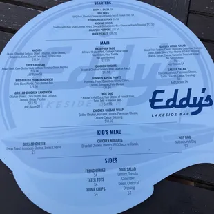 The menu