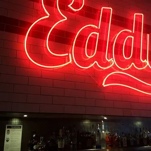Nice sign over bar, light just blew out yesterday. Still a great sign