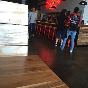 people in the background