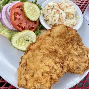 Pork tenderloin sandwich with coleslaw