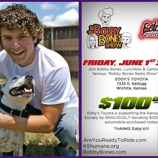 BOBBY BONES SHOW MEET &amp; GREET SPONSORSHIP OF KANSAS HUMANE SOCIETY