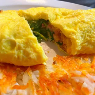 Corned beef and Spinach omelet