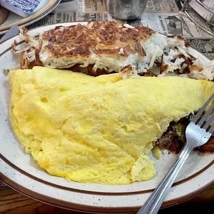 Bacon cheddar omelette