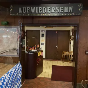the entrance to the restaurant