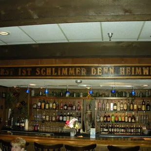 They have a full bar stocked with German and American beer, wine schnaps and licquor.
