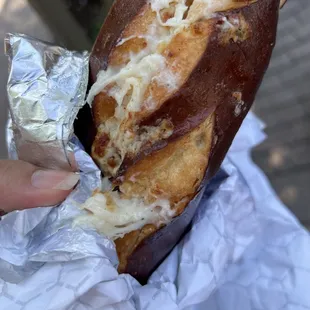 Garlic pretzel cheese stick