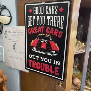 Great sign in one of the booths