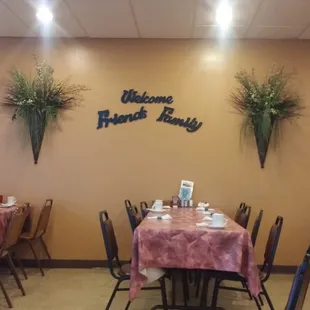 the dining area of the restaurant