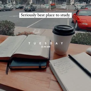 Notes, coffee, Bible