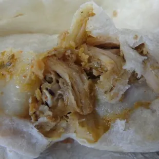 My burrito was loaded with pork and cheese.