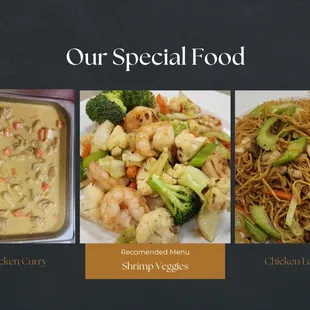 a selection of asian food