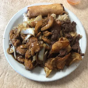 Beef Potato and Spicy Ginger Chicken