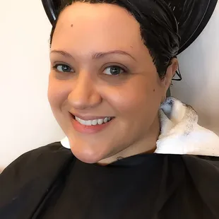 You know when you're smiling and it's not even time to rinse it's gonna be good.