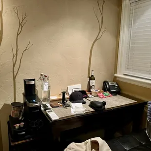 Desk and Keurig