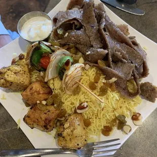Chicken and Gyro dinner entree