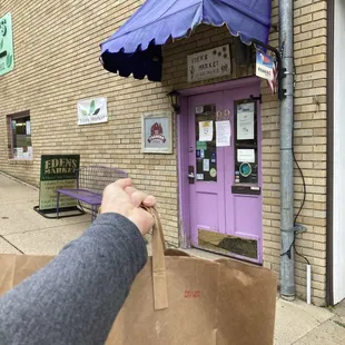 Grabbing my Ugly CSA bag of veggies from this hidden gem, Eden's Market